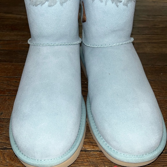NEW UGG MINI BAILEY FLEX BOOT  Lt Blue SHEEPSKIN SHOE WOMEN US 8 EU 39 UK 6 - Picture 3 of 7